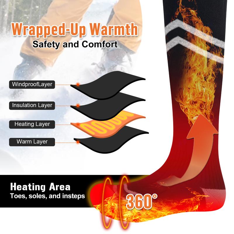 Black Friday Rechargeable Heated Socks with APP Control | Winter Warmth for Men & Women | Perfect for Hunting, Fishing, Skiing, and Outdoor Adventures, Battery Included Black Friday