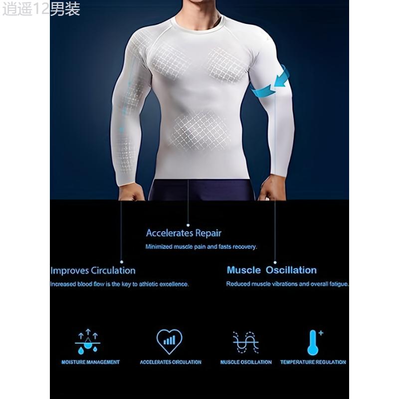 5pcs set 5-Pack Men's Long Sleeve Compression Shirts for Sports, Athletic Base Layer for Cold Weather Workout