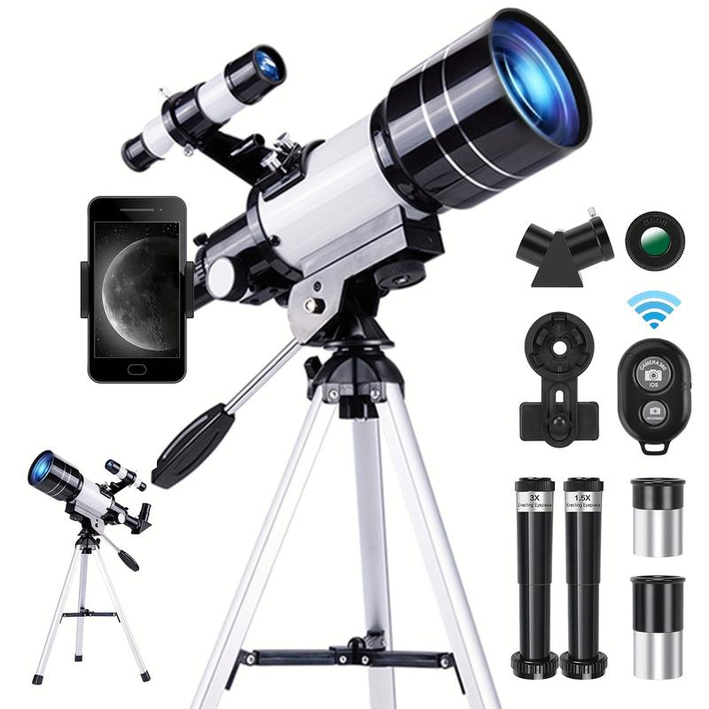 150X Telescope, 70mm Aperture Telescope For Adults High Powered, Portable Astronomical Telescope For Kids With Tripod Phone Adaptere And Wireless Remote