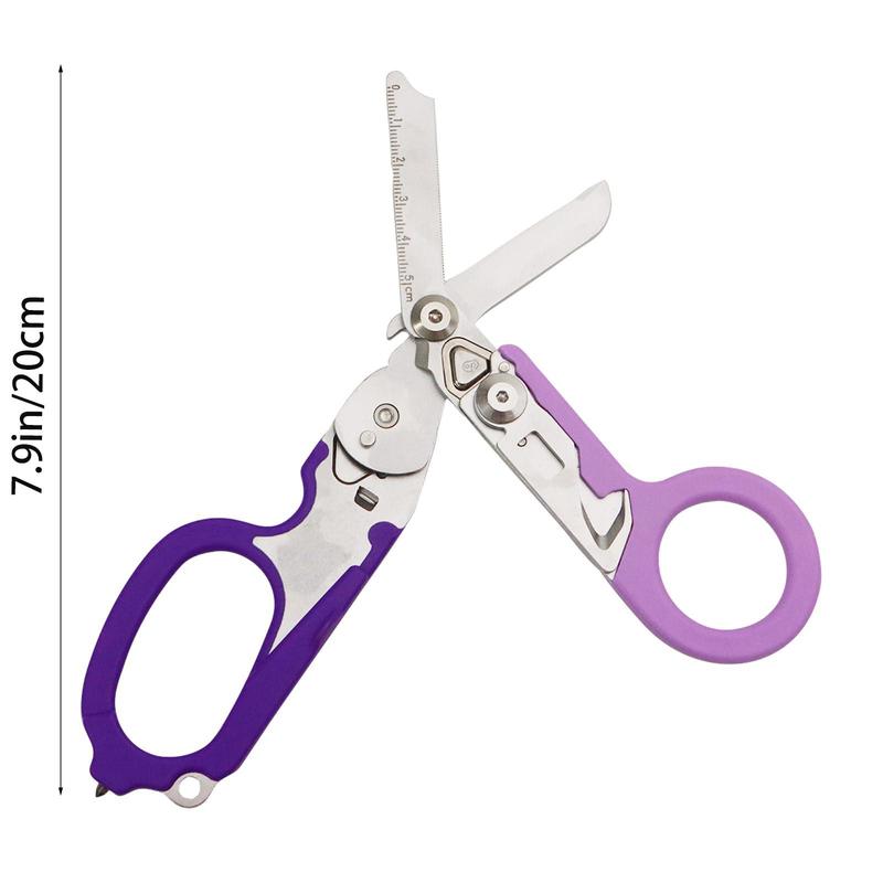 Multifunctional Foldable Scissors, Outdoor Camping Folding Scissors, Multi-purpose Tactical Pliers, Emergency Medical Scissors