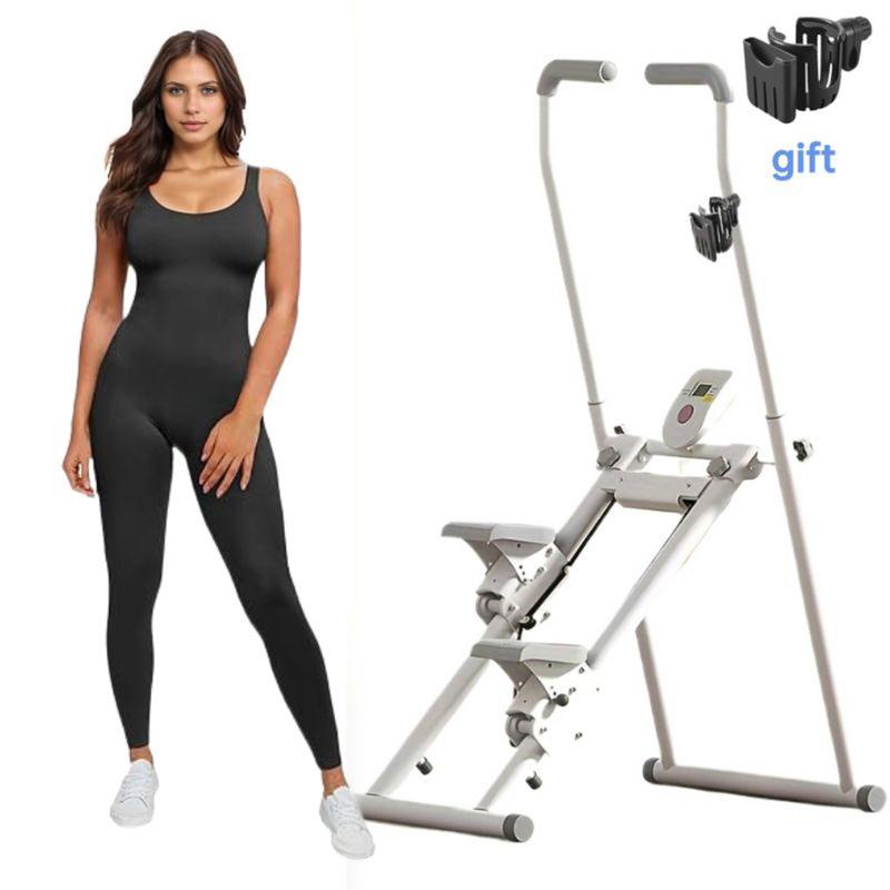 stair Climber for Full Body Cardio Workout with Adjustable Height&LCD Display for Home Office and Gym Simple Assembly Stair stepper with Handlebar