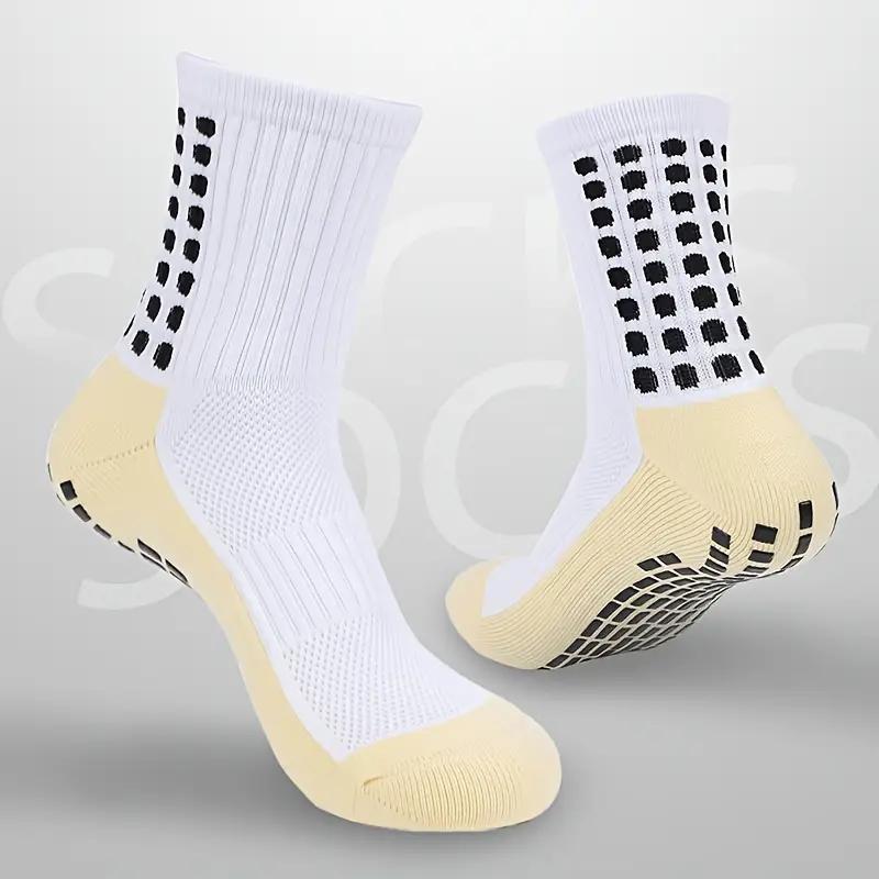 6 Pairs Mens Soccer Socks Grip Non-Slip Football Baseball Soccer Socks for Women Men's  Anti Slip Grip Pads Sports Athletic Socks