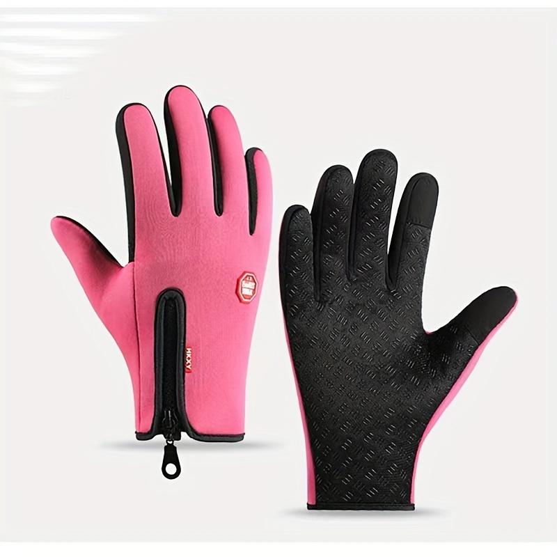 Winter Warm Gloves for Men and Women, Touchscreen Compatible, Non-Slip, Windproof, Cycling Sports Gloves for Outdoor Enthusiasts, Skiing and Cold Weather Activities - Hand Wash Only, Velcro Closure, Knitted Polyester Fabric Waterproof Touch wind  gloves