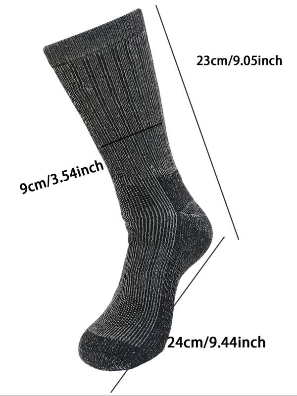 3 Pairs Men's and Women's Wool Crew Socks Heated Thickening Socks for Fall and Winter Suitable for Hiking Running Skiing Outdoor Sports, Work Labor Socks