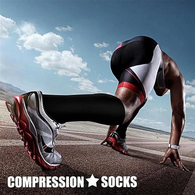 Blood Circulation Compression Socks, 3 Pairs Unisex Sports Socks for Running Cycling, Comfy Breathable Socks for Men & Women, Christmas Gift