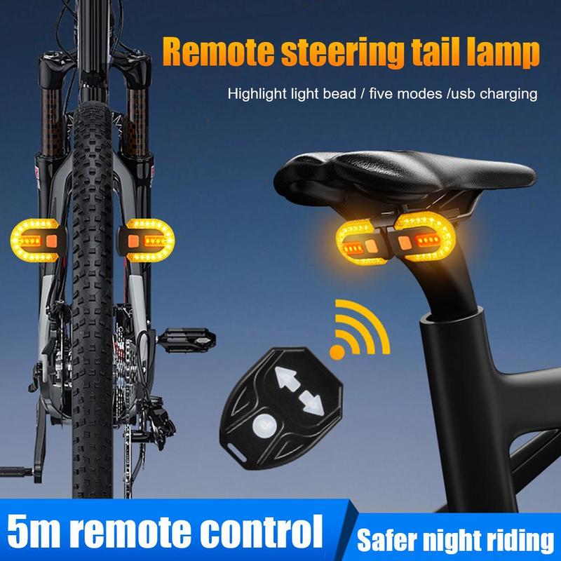 Bike Turn Signal Rear Light LED Bicycle Light USB Rechargeable Wireless Remote Control Bike Back MTB Tail Light Bike Accessories