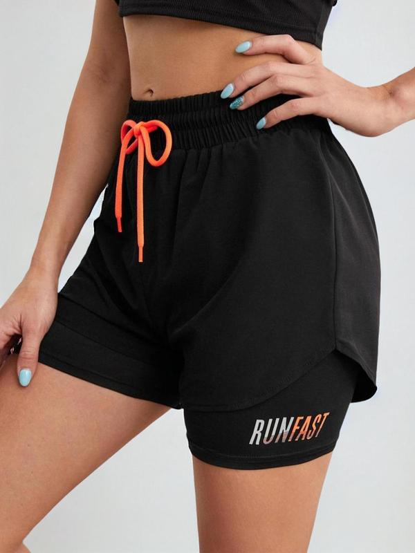 Women's 2024 Drawstring High Waist Sports Shorts, Matching Chic Clothes Women, Solid Elastic Waist Shorts, Casual Matching Sporty Shorts, Gym Shorts, Summer Outfits 2024