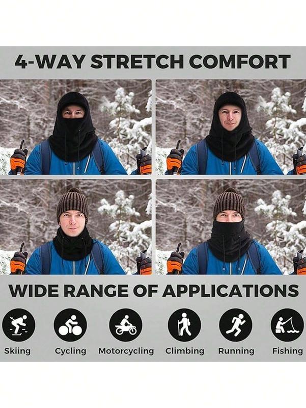 Warm Balaclava Ski Mask for Men and Women - Breathable and Comfortable Face Mask for Sports - Black