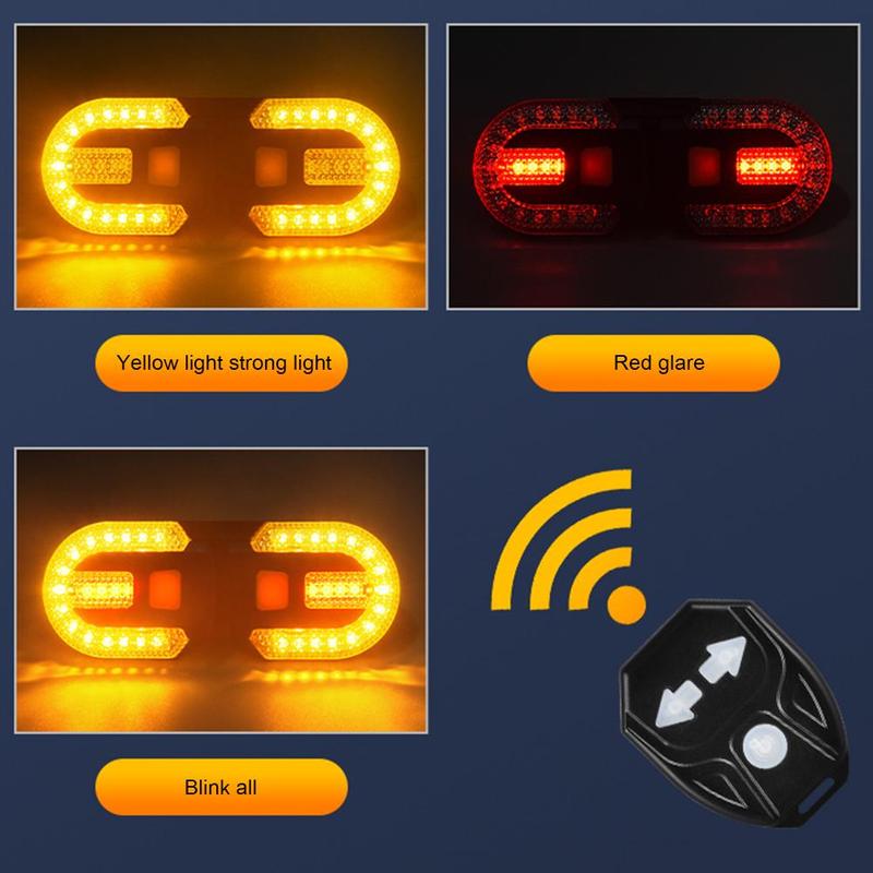 Bike Turn Signal Rear Light LED Bicycle Light USB Rechargeable Wireless Remote Control Bike Back MTB Tail Light Bike Accessories