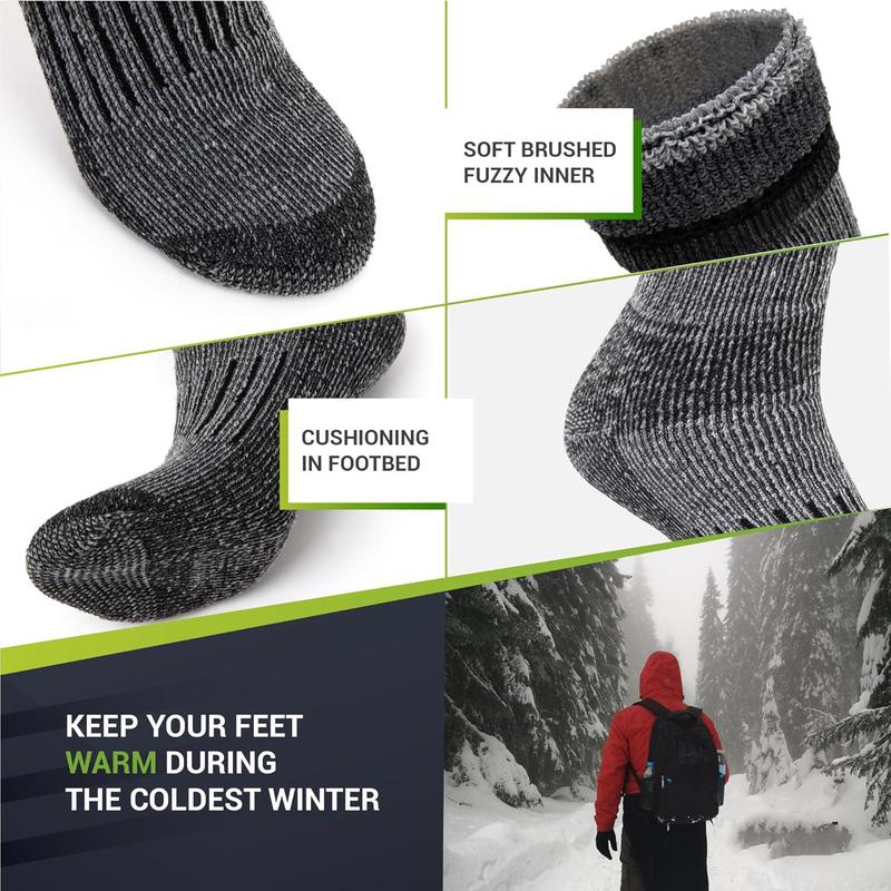 MEMORY OUTDOOR STORE Warm Wool Ski Socks for Winter, Thermal Moisture-Wicking Boot Socks, Shock-Absorbing Scrunch Track Socks, Anti-Odor & Shrink-Resistant Cold Weather Essentials