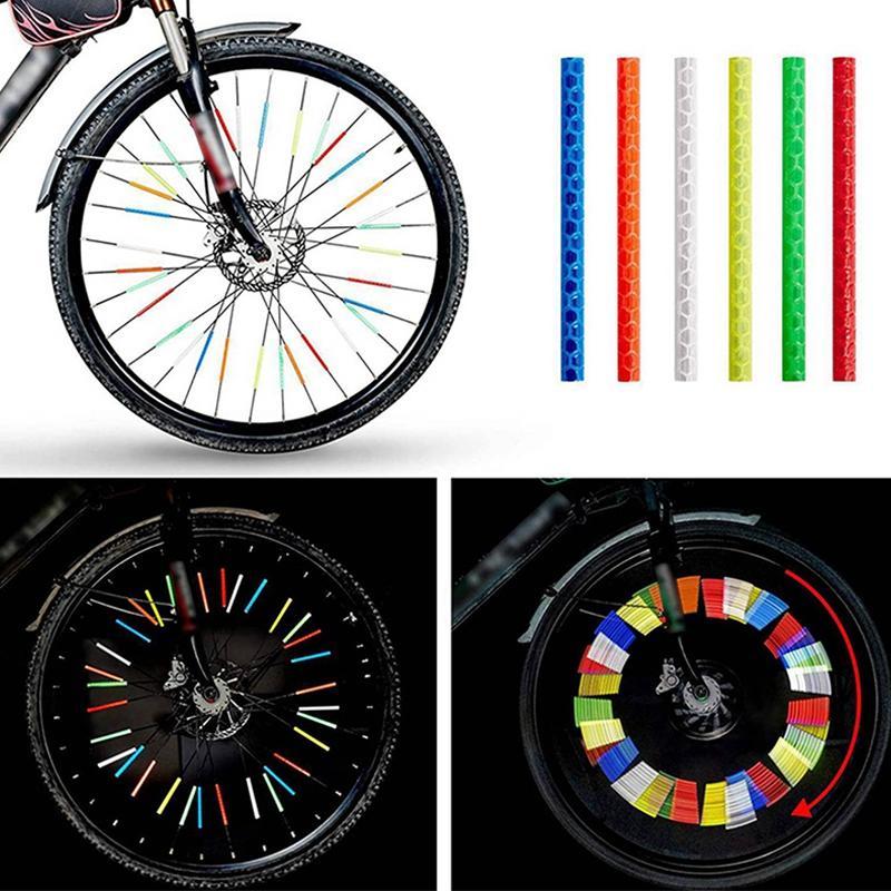 Bicycle Spoke Reflector, 12pcs set Colorful Bicycle Spoke Reflector, Night Riding Warning Strip, Cycling Accessories for Road Mountain Bike