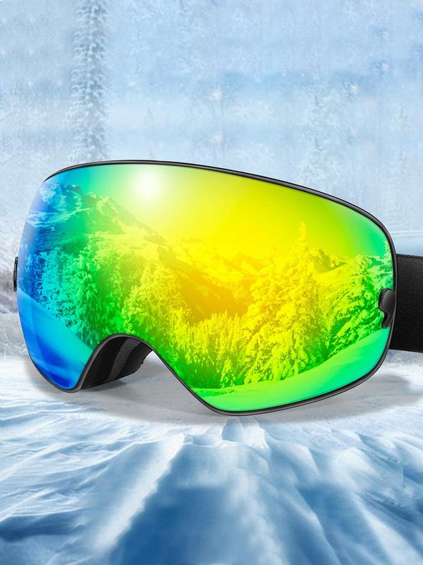 Unisex Sporty Flat Top Frame Ski Goggles, Uv Protection Anti-fog Skiing Goggles with Replaceable Lens, Fashionable Skiing Accessories for Outdoor Sports