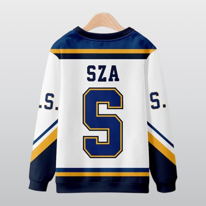 SZA Long Sleeve Hockey Jersey Baseball Jersey Jacket Long Sleeve Streetwear Perfect Gift for S.Z.A Fans Stylish and Comfortable Long Sleeve Fashion Sweatshirts for Men and Women