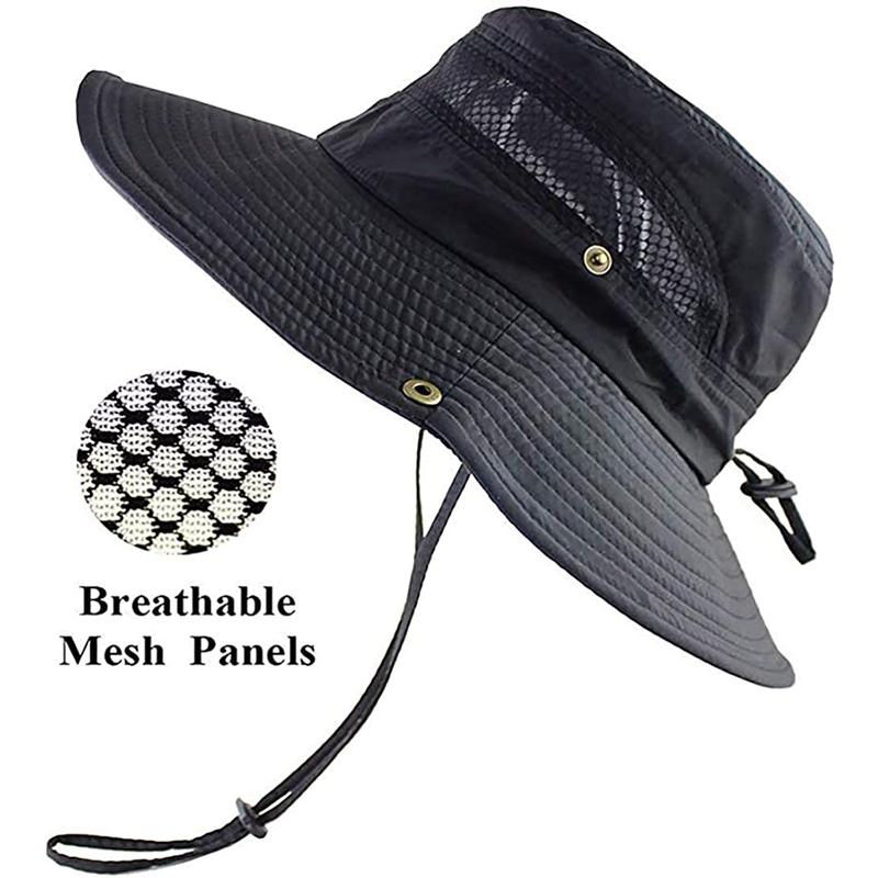 Men Fishing Sun Boonie Hat Wide Brim Outdoor Summer UV Protection Sun Hat