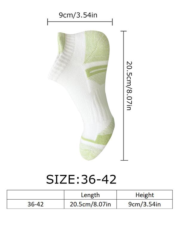 Women's Colorblock Sports Socks, Sporty Non-slip Comfortable Breathable Ankle Socks for Running Jogging, Women's Socks for All Seasons