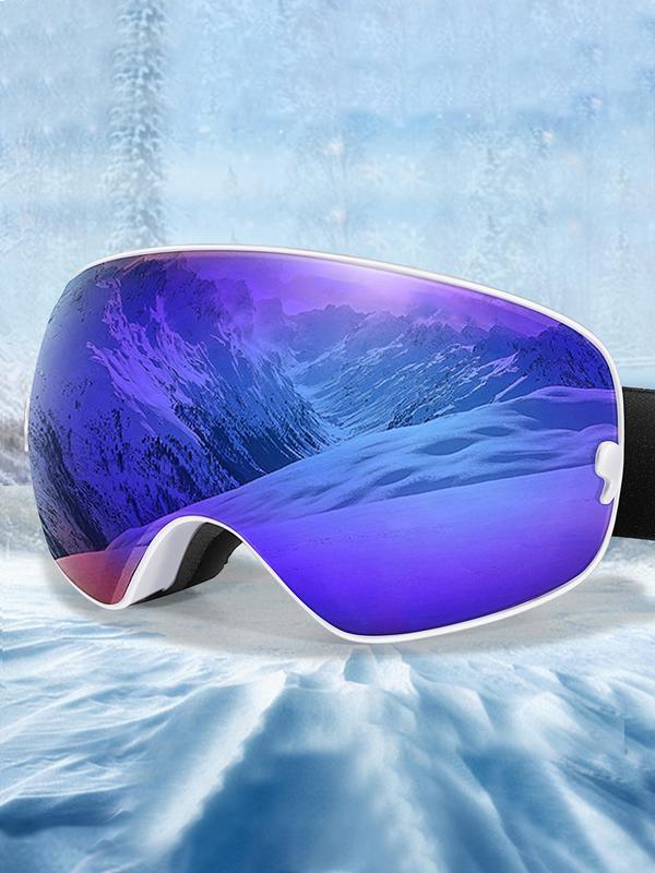 Unisex Sporty Flat Top Frame Ski Goggles, Uv Protection Anti-fog Skiing Goggles with Replaceable Lens, Fashionable Skiing Accessories for Outdoor Sports