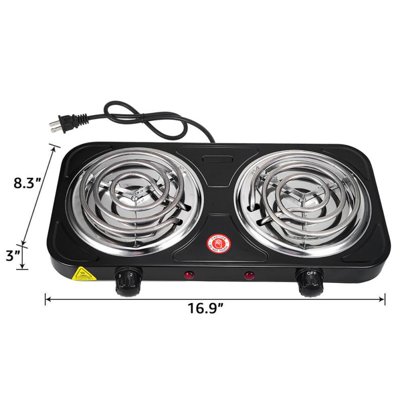 Portable Camping Cooking Stove Dorm Electric Double Burner Hot Plate Heating NEW