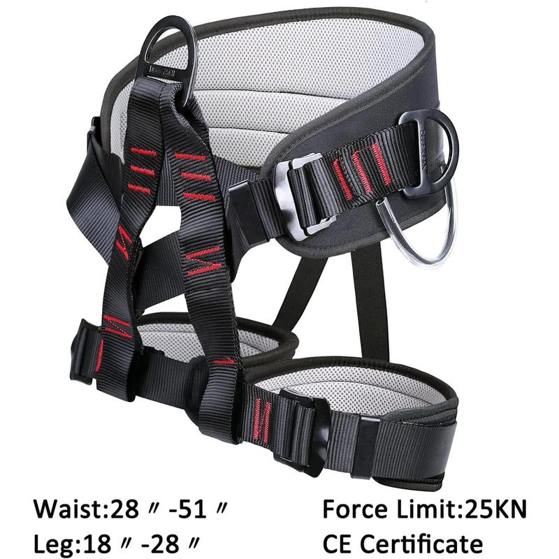 Adjustable Thickness Climbing Harness Half  Harnesses for Fire Rescuing Caving Rock Climbing Rappelling Tree Protect  Safety Belts