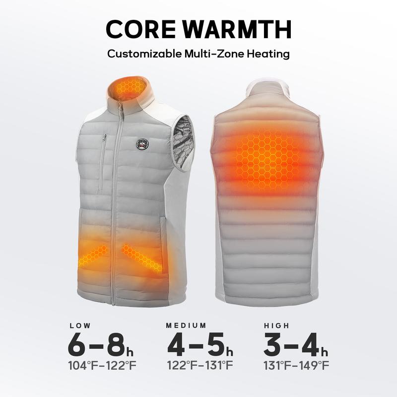 Kemimoto Outdoors Winter Heated Vest for Men Women Thermal Heating Cotton w  Battery for Golf Walking Hiking Sports Vest USB & Type C Charge