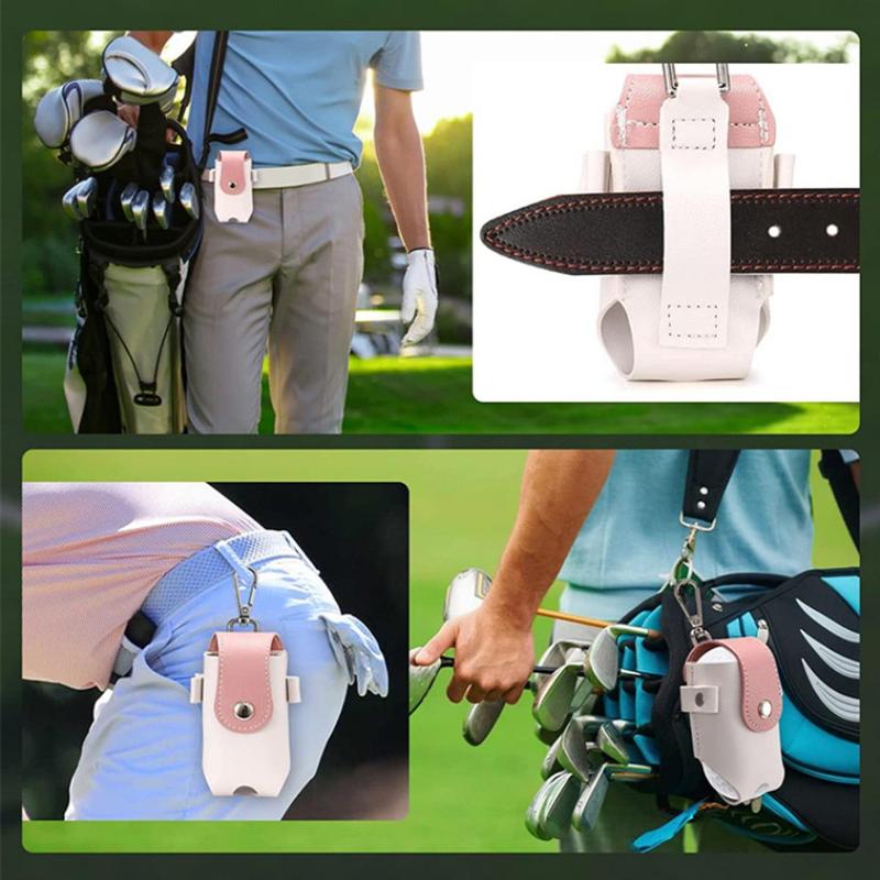 Sporty Unisex's Patchwork Design Button Mini Golf Ball Bag, Portable Waist Golf Storage Fanny Pack, Outdoor Sports Golf Ball Holder, Sports & Outdoor Accessories