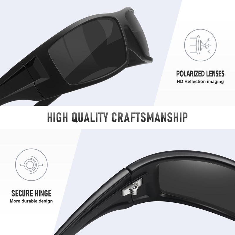 Polarized Sports Sunglasses for Men Women Unbreakable Frame Cycling Fishing Wrap Around Sunglasses UV400 Protection