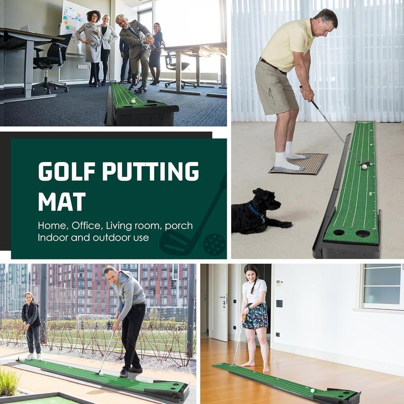 ropoda 9ft Golf Putting Green, Portable Putting Mat for Home and Office with Auto Ball Return Function, Golf Practice Putting Mat Aid for Indoor and Outdoor Usg, golfhittingmat