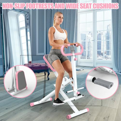 Squat Machine, Ride & RowingMachine for Botty Glutes Butt Thighs,330LBS Foldable,Ab Leg Press Hip Thrust,RodeoCore Exercise Machine