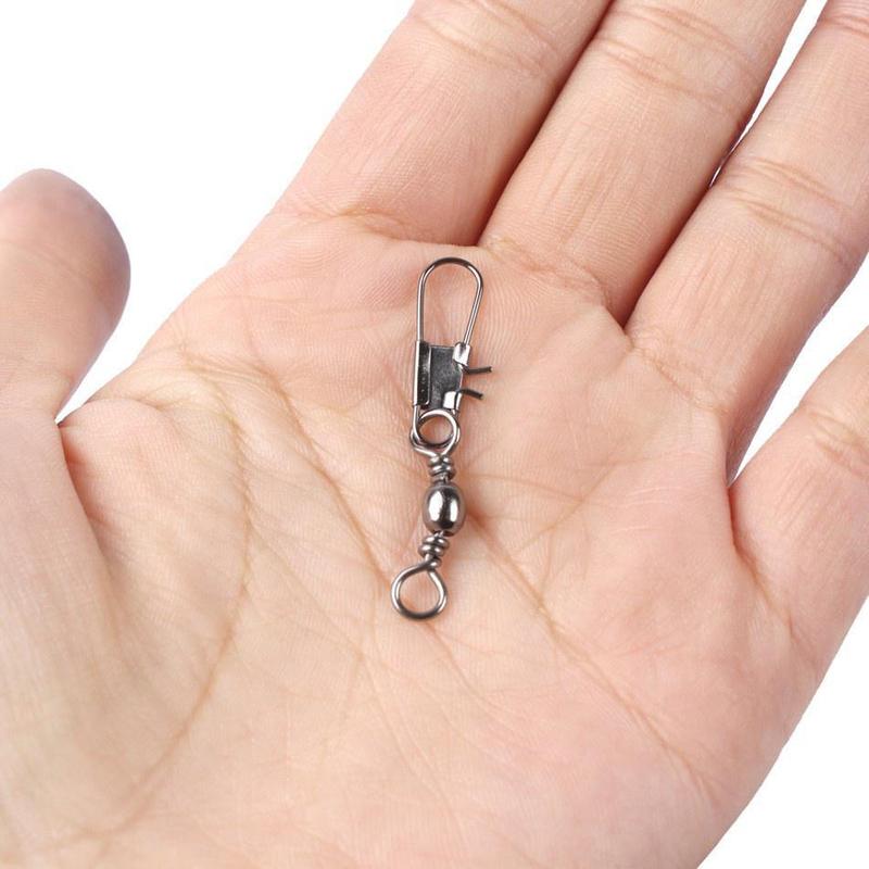 Fishing Swivel Snap, 100pcs box Stainless Steel Fishing Swivels With Safety Snap Hook & Storage Box, Professional Fishing Accessories, Solocamping, picnicaesthetic Summer Gift, Camping Gadgets 2024, Fishing Equipment