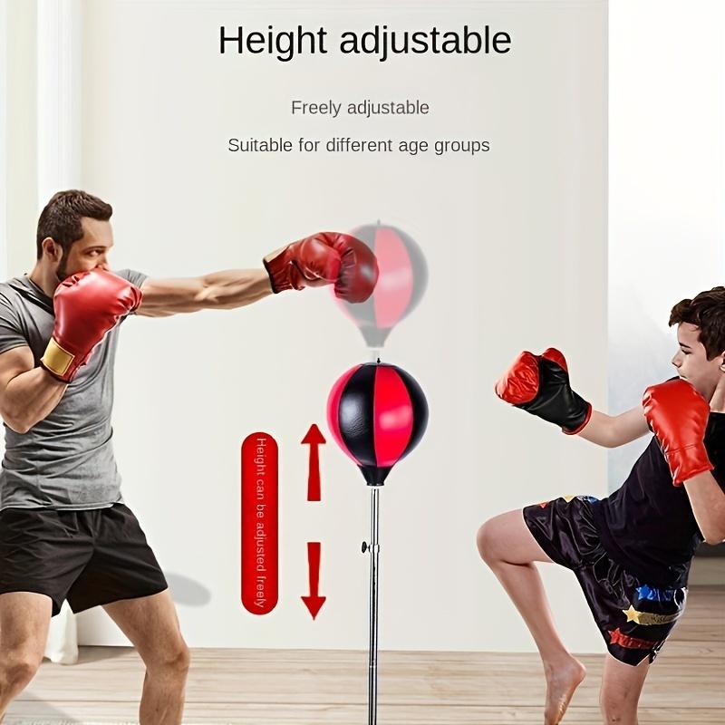 Boxing Punching Ball Set, Adjustable Height Punching Ball Bag Speed Boxing Sports Set Fighting Game With Gloves Strong Spring Withstands Tough Hits For Stress Relief