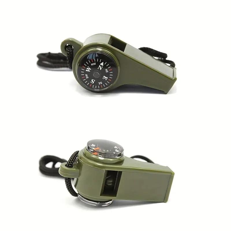 3 in 1 Emergency Survival Whistle with Compass & Temperature, 1 Count Outdoor Survival Tool, Suitable for Camping, Hiking, Hunting, Cycling