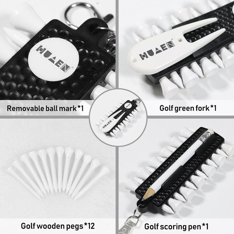 Multifunctional Golf Tool Set & Pencil, 1 Set Golf Tee & Ball Marker & Repair Tool & Golf Tee, Portable Golf Tee Set for Outdoor Sports