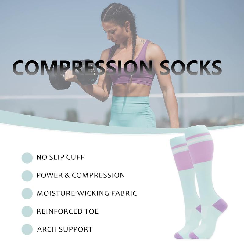 Compression Socks for Women Men 3 Pairs Graduated Compression Support Circulation Socks for Nurses