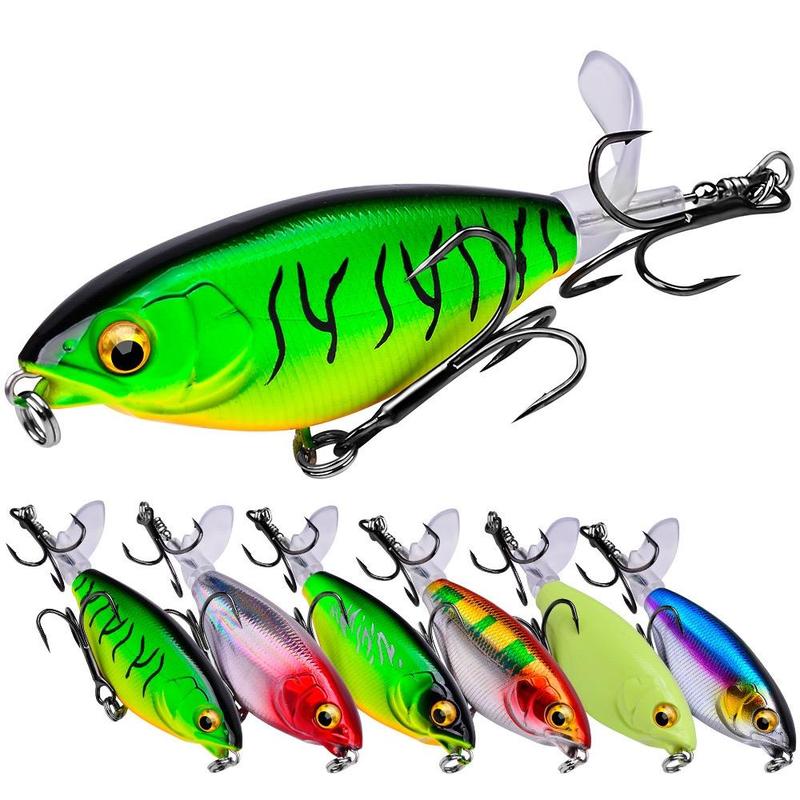 Artificial Fishing Lure, 1 Set Rotating Hard Bait with Hook, Baitcasting Fishing Lure, Fishing Accessories for Outdoor Fishing