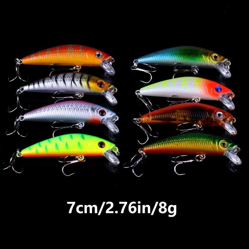 Durable Artificial Fishing Lure, 56pcs set Mixed Color & Shape Fishing Lure with Hook, Durable Mixed Fishing Baits for Outdoor Fishing Christmas Gifts, Fishing Gifts for Men, Christmas Gift