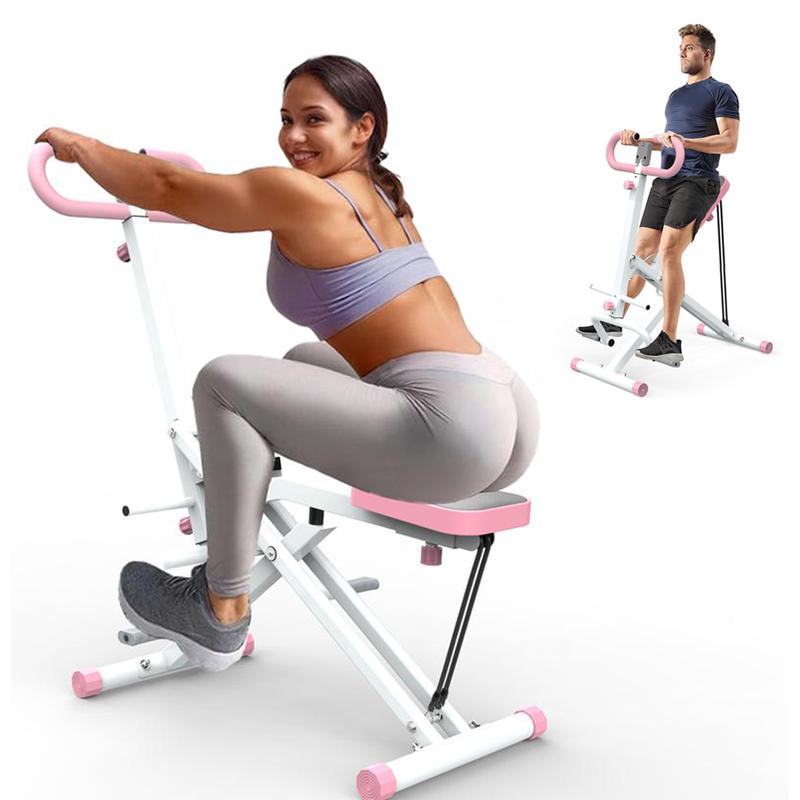 Squat Machine, Ride & RowingMachine for Botty Glutes Butt Thighs,330LBS Foldable,Ab Leg Press Hip Thrust,RodeoCore Exercise Machine