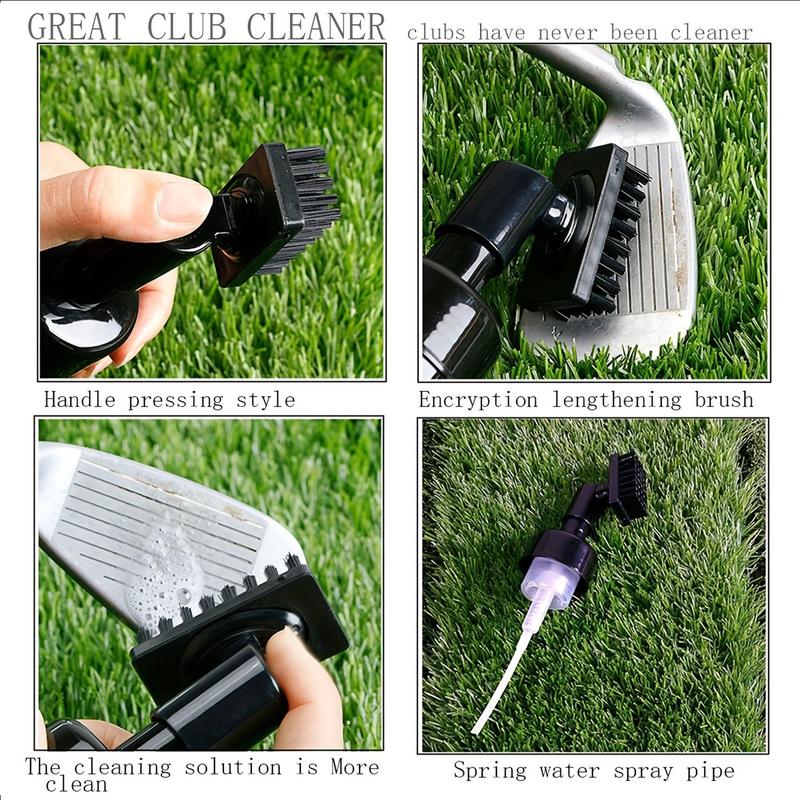 Multifunctional Golf Club Cleaning Brush with Water Spray Bottle, 1 Count Portable Golf Club Head Groove Cleaning Tool, Golf Cleaning Brush