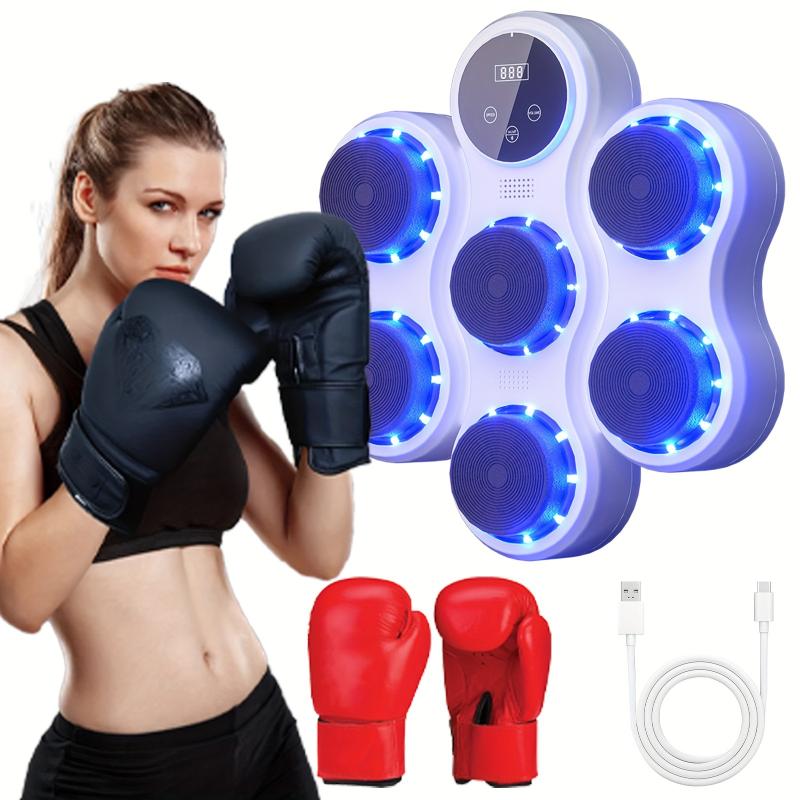 1PC Music Boxing Target, Smart Wall-mounted Exercise Wireless Boxing Target, Home, Indoor And Gym Boxing Game Consoles Are Complimentary Boxing Gloves USB Charger Mounted On The Bac