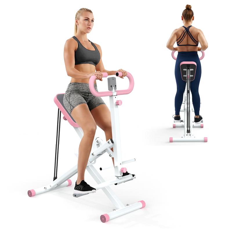 [Dufominc] Squat Machine for Home, Assist Trainer for Glutes Workout Foldable with Resistance Bands, Ab Back Leg Press Hip Thrust for Home Gym