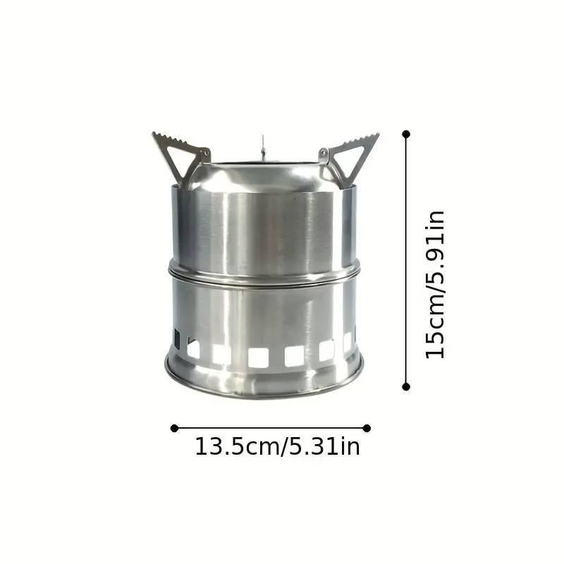 Outdoor Camping Stove with Wood Gasifier Cooker and Oven, 1 Set Stainless Steel Camping Stove, Perfect for Picnics, Hiking, and Camping