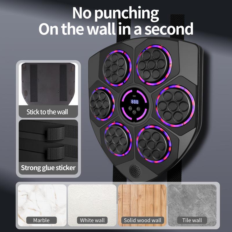 Wall Mounted Intelligent Music Boxing Machine For Adults With Boxing Gloves, Electronic Boxing Target Fitness Striking Equipment