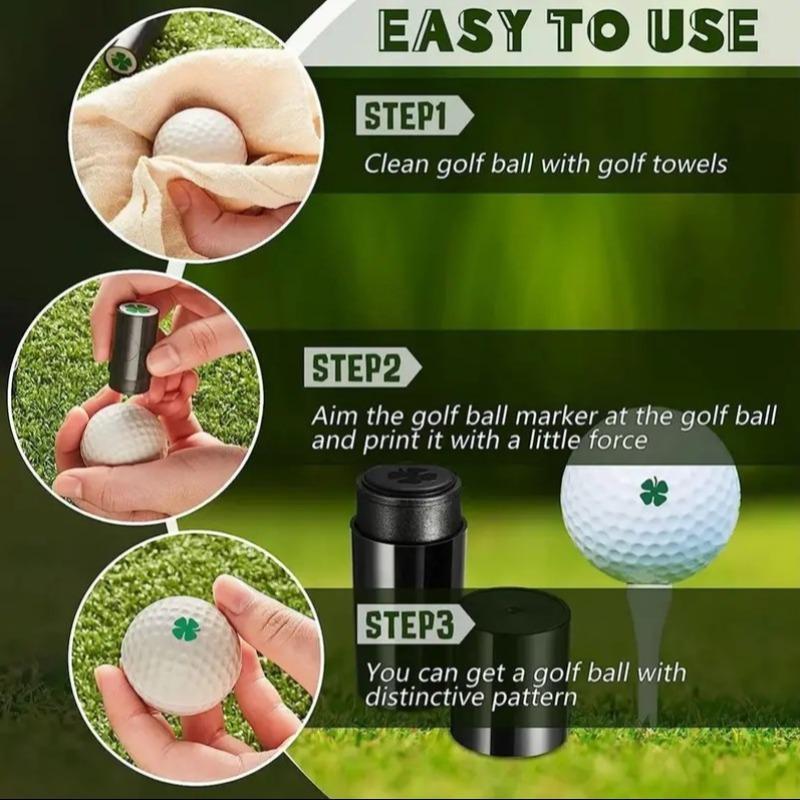 Golf Stamp & Ink Set, 1 Set Durable & Waterproof Golf Ball Marking Stamp & Ink Kit, Quick-drying Golf Ball Marking Stamp & Ink Set