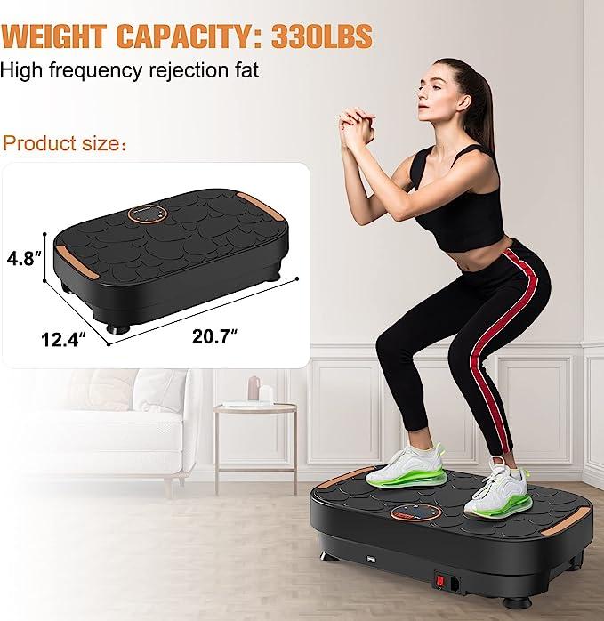 Relife Sports Vibration Plate with 120 Levels Vibration Platform with Resistance Bands Whole Body Vibrating Platform Training Equipment for Home Gym