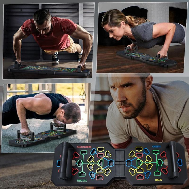 Men's and women's multifunctional foldable portable push up board - suitable for home gyms and strength training