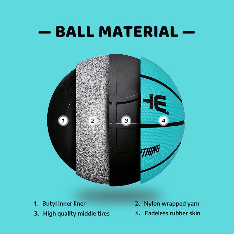 Psyche Rubber Basketball: Official Regulation Size 7 (29.5 inches) Rubber Basketball - Deep Channel Construction Streetball, Indoor Outdoor Basketball