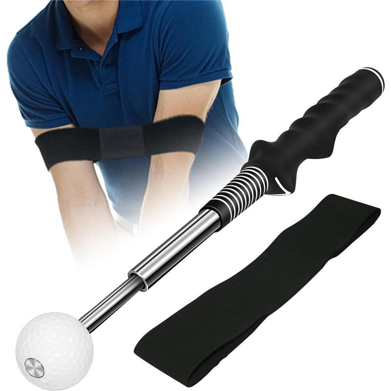 Retractable Golf Swing Training Aid, Golf Grip Trainer & Golf Swing Trainer for Warm-up, Right-Handed Golf Club for Indoor Practice, Golf Accessories - Strength & Tempo Training for Chipping Hitting, Telescopic Practice Stick for Golf Ball