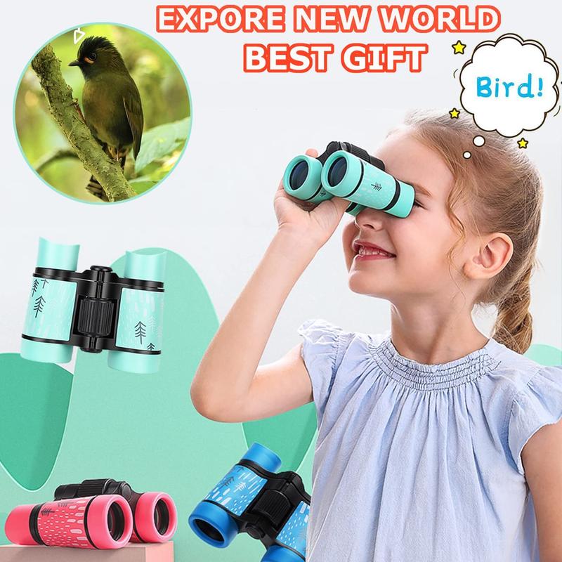 Binoculars High Resolution Best Gifts Optics Shockproof Mini Compact Binocuolar Toys Folding Small Telescope for Bird Watching Camping Outdoor Play