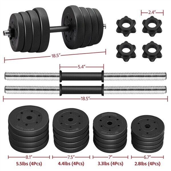 66 LB Adjustable Weight Dumbbell Set, Cap Barbell Plates for Home Gym Workouts, Strength Training