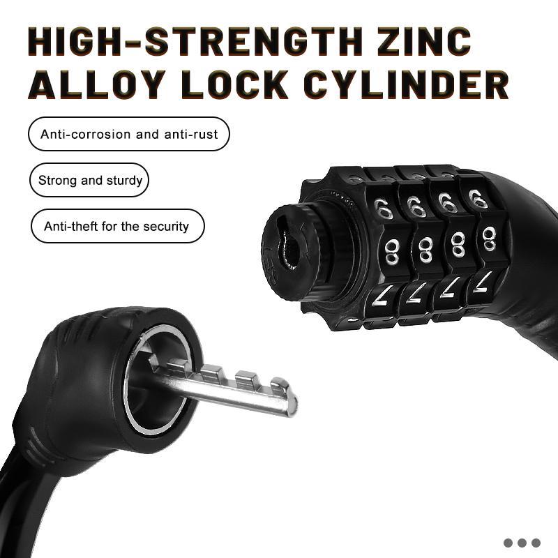 Bike Lock Cable with Combination, Portable Lightweight Anti-theft Bike Lock, Scooter Lock, Cycling Accessories