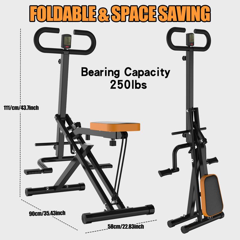 [Dufominc] Squat Machine for Home, Assist Trainer for Glutes Workout Foldable with Resistance Bands, Ab Back Leg Press Hip Thrust for Home Gym