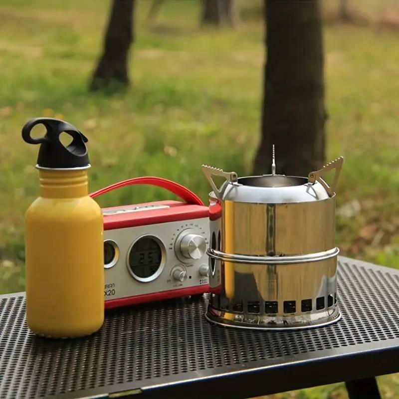 Outdoor Camping Stove with Wood Gasifier Cooker and Oven, 1 Set Stainless Steel Camping Stove, Perfect for Picnics, Hiking, and Camping